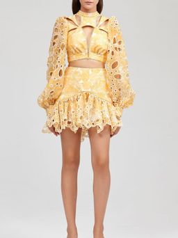 Acler Meredith Top & Skirt Set Lemon Size 8 for rent on The Volte - image 1