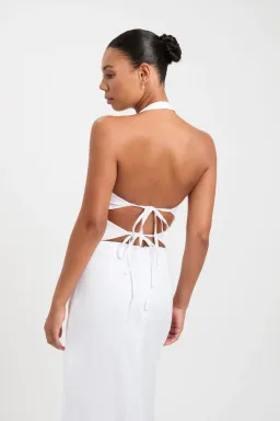 Kookai Tahiti Skirt & Top Set White Size 8  for rent on The Volte - image 2