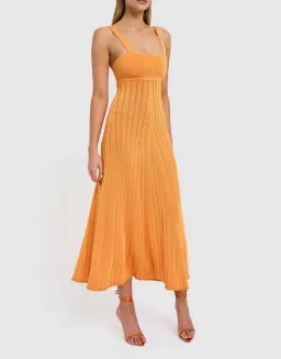 By Johnny Adelita Knit Midi Dress Orange Size 8 for rent on The Volte - image 1
