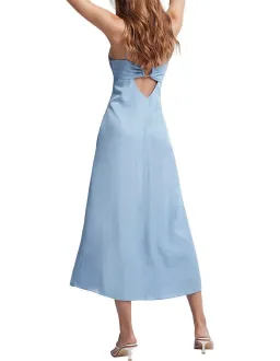 Aje Overture Ring Slip Midi Dress Light Blue A-Line Cut Out Back Size 6 for rent on The Volte - image 3