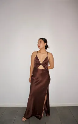 Bec & Bridge Hazel Maxi Dress Chocolate Size 8 for rent on The Volte - image 2