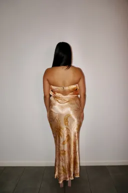 Bec and Bridge Dust Palms Strapless Maxi Dress Dust Palms Print Size 10 for rent on The Volte - image 3