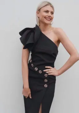 Acler Lynch One Shoulder Midi Dress Black Size 10 for rent on The Volte - image 3