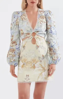 Sonya Moda Cut Out Printed Mini Dress Floral Size 6 / XS for rent on The Volte - image 1