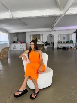 Kookaï Bambi Midi Dress Orange Size 34 / AU 6 for rent on The Volte - image 3