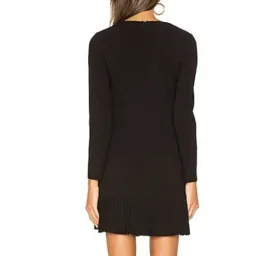 Rebecca Vallance Beltran Pleat Hem Mini Dress Long Sleeve Black Size AU 8 for rent on The Volte - image 3