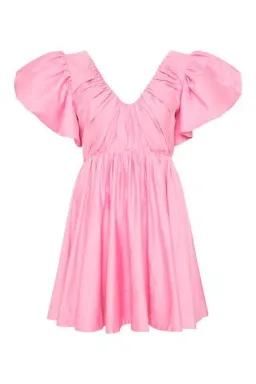 Aje Gretta Bow Back Mini Dress Ballet Pink Size AU 8 for rent on The Volte - image 6