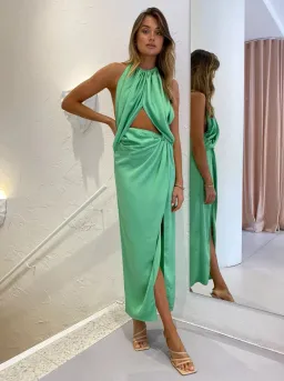 Anna Quan Midi Elyse Dress Green Apple Size AU 8  for rent on The Volte - image 1
