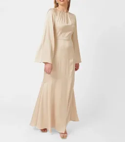Twiice Boutique Liana Satin Maxi Dress Champagne Size 8 for rent on The Volte - image 1