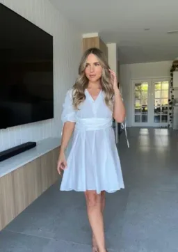 Scanlan Theodore Parachute Gather Sleeve Mini Dress White Size 6 / XS for rent on The Volte - image 5