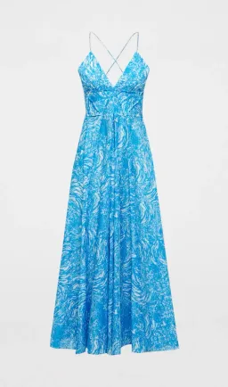 Scanlan Theodore Ocean Cotton Shoestring Dress Blue Size 6 / XS for rent on The Volte - image 4