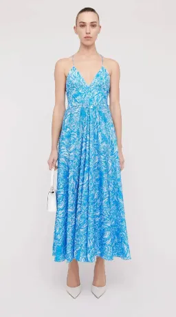 Scanlan Theodore Ocean Cotton Shoestring Dress Blue Size 6 / XS for rent on The Volte - image 1