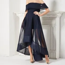 Bronx And Banco Tulip Off Shoulder Dress Navy Size 10 for rent on The Volte - image 4