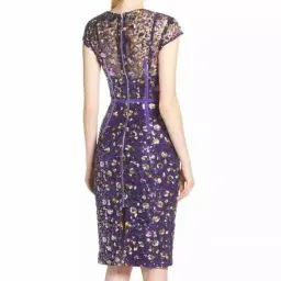 Bronx & Banco Sequins Cap Sleeve Pencil Dress Purple Size XS / Au 6 for rent on The Volte - image 2