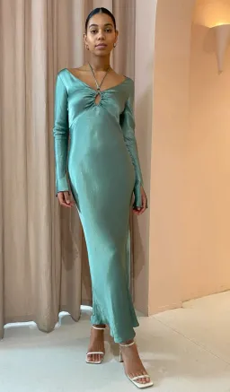 Bec & Bridge Malyka Long Sleeve Maxi Dress in Moss Green Size 8 for rent on The Volte - image 1