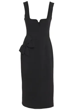 Rebecca Vallance Galerie Bow Embellished Crepe Midi Dress Black Size 6 for rent on The Volte - image 3