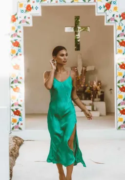 Turquoise Lane Columbia Slip Dress Green Size AU 10 for rent on The Volte - image 1