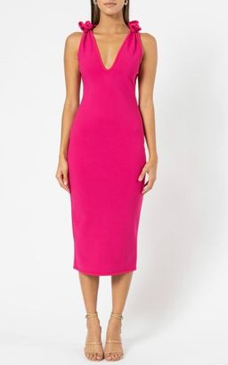 By Johnny v-neck bow shoulder dress size 10 pink  for rent on The Volte - image 1
