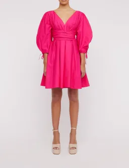 Scanlan Theodore Parachute Gather Sleeve Mini Dress Fuchsia Size 6 / XS for rent on The Volte - image 1