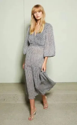 Bec & Bridge Nadine Midi Dress Black/White Size 12 for rent on The Volte - image 1