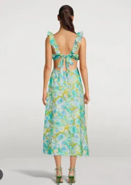 Zimmermann High Tide Frilled Midi Dress Floral Size 0 / Au 8 for rent on The Volte - image 2