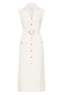  Aje Celine Utility Midi Dress Ivory Size 8 for rent on The Volte - image 3