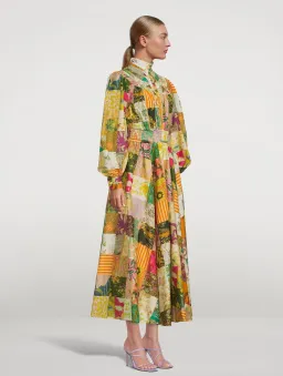 Alemais Hattie Patchwork Midi Dress Multi Print Size 8 for rent on The Volte - image 2