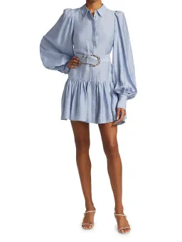 Acler Sherwood Mini Dress Cornflower Blue Size 8 for rent on The Volte - image 1