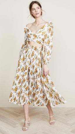 Zimmermann Golden Plisse Skirt for rent on The Volte - image 2
