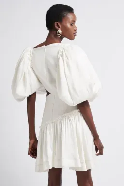 Aje Chateau Mini Dress Ivory Size 8  for rent on The Volte - image 3