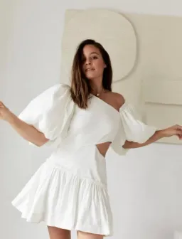 Aje Chateau Mini Dress Ivory Size 8  for rent on The Volte - image 7