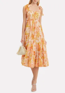 Zimmermann Primrose Crinkle Dress Yellow Size AU 8 for rent on The Volte - image 1