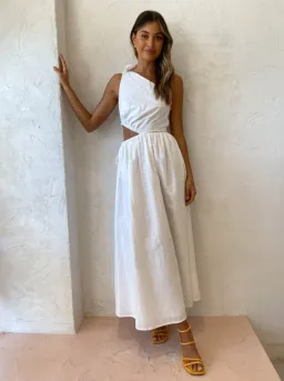  By Nicola Gabriella One Shoulder Maxi Dress In White Size 8  for rent on The Volte - image 1