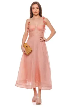 Zimmermann The Wonderland Midi Corset Dress in Dusty Pink Size 0P/Au 6  for rent on The Volte - image 2