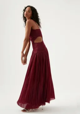 Aje Laurier Wave Maxi Dress Burgundy Size AU 6 for rent on The Volte - image 3