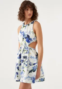 Aje Voyage Braided Cut Out Mini Dress Lavenders of Provence Print Size AU 6 for rent on The Volte - image 2