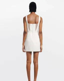 Dion Lee Fork Frame Mini Dress Canvas/Stone Size 10 for rent on The Volte - image 2