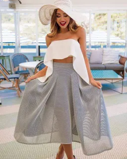 Sheike Alpha Mesh Hi Lo Skirt Grey Size 8 for rent on The Volte - image 1