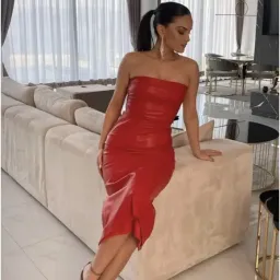 Girl On Fire Vegan leather dress   for rent on The Volte - image 2