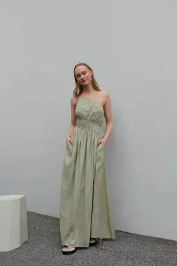 Camilla and Marc Sevilla Asymmetric Dress Green Size 10 for rent on The Volte - image 4