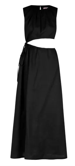 Hansen and Gretel Mesa Drawstring Midi Dress in Black Size S / Au 8 for rent on The Volte - image 4