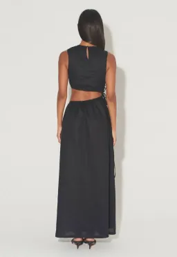 Hansen and Gretel Mesa Drawstring Midi Dress in Black Size S / Au 8 for rent on The Volte - image 3