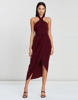 Shona Joy Knot Dress  Burgundy Size 8 for rent on The Volte - image 1