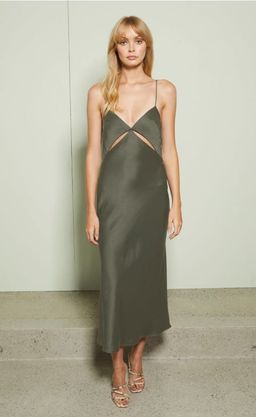 BEC & BRIDGE Mila Midi Dress Khaki size 8 for rent on The Volte - image 2