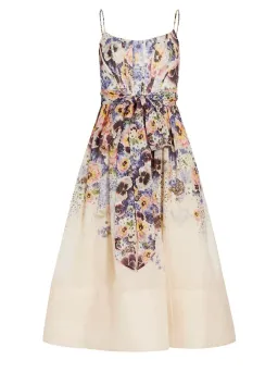 Zimmermann The Tama Corset Midi Dress in Purple Pansy Print Size 1/Au 10  for rent on The Volte - image 3
