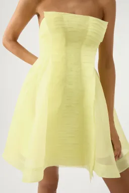 Aje Astrid Strapless Mini Dress Soft Lemon Yellow  Size 8 for rent on The Volte - image 3