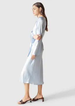 Ginia RTW Ella Silk Satin Dress Blue Size AU 8 for rent on The Volte - image 2