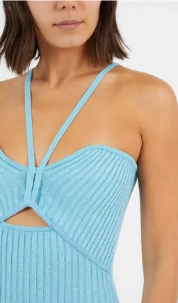 Anna Quan Galina Rib Knit Midi Dress Blue Size S / AU 8  for rent on The Volte - image 4