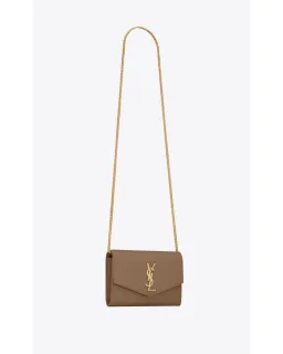 Saint Laurent Uptown Chain Wallet in Taupe for rent on The Volte - image 1