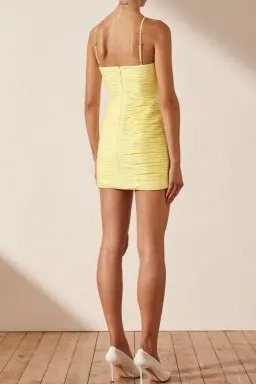 Shona Joy Thea Keyhole Mini Dress Yellow Size 8 for rent on The Volte - image 3